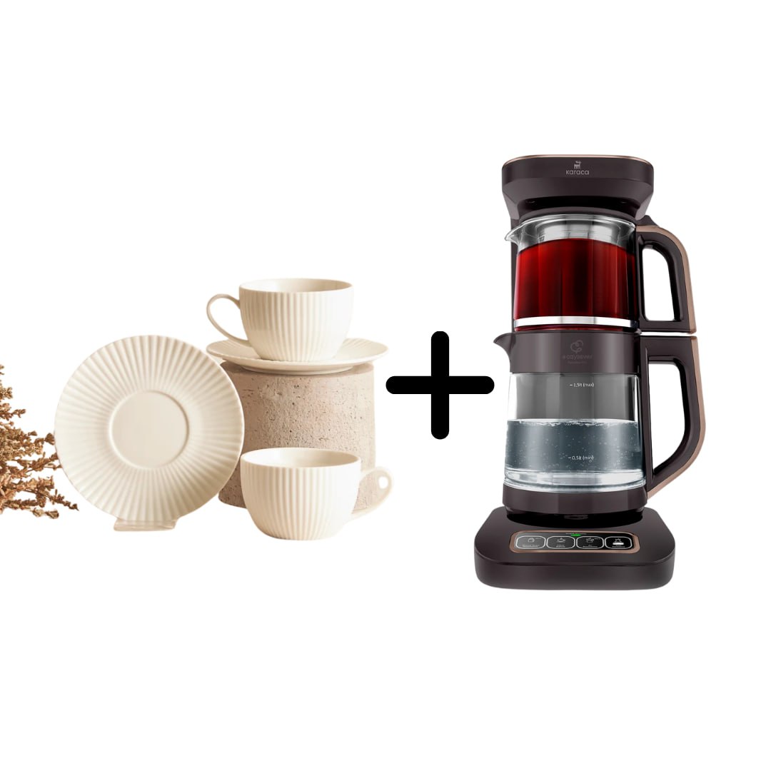 Karaca Robotea Pro Connect 4 in 1 Konuşan Cam Çay Makinesi Silver + Fincan Takımı Hediyeli